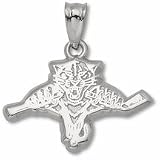 Florida Panthers 1/2 Cat with Hockey Stick Logo Pendant - Sterling Silver Jewelry