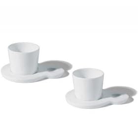 Alessi HUPLA Set of 2 Mocha Cups & Saucers by David Chipperfield