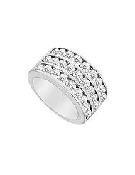 Diamond Row Ring 14K White Gold - 2.50 CT Diamonds
