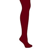 Burgundy Opaque Stretchy Leotard Leggings Tights