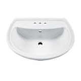 American Standard 0236.004.020 Cadet Pedestal Sink Basin with 4-Inch Faucet Spacing, White