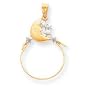 14k Two-Tone Polished Moon and Stars Charm Holder - JewelryWeb