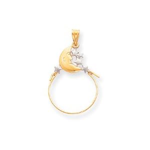 Buy 14k Two-Tone Polished Moon and Stars Charm Holder by JewelryWeb