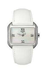 Tissot Women's T023.309.16.113.01 T-Wave Mother-Of-Pearl Dial Leather Strap Watch
