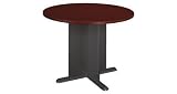Bush Furniture Round 3.4' Conference Table with X-Shaped Base