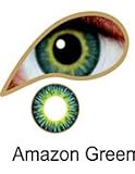 Coloured Contact Lenses with Free Solution and Case - Amazon Green (3 Months)