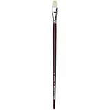 da Vinci Hog Bristle Series 7467 Oil Painting Brush, Filbert Short-Length with Maroon Lacquered Handle, Size 16