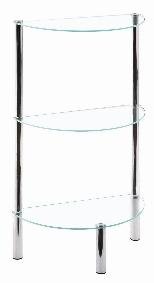 Badregal in Halbrund aus Glas