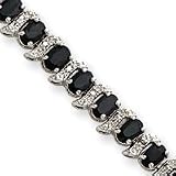 21wnfdtMRKL. SL160  Sterling Silver Sapphire and Diamond Bracelet   7 Inch   Box Clasp   $25 Coupon Today