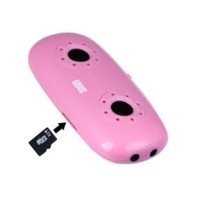 August MB100P Lecteur Baladeur MP3 Portable avec Haut-parleurs St�r�o Int�gr� et Lampe LED - Couleur: Rose