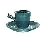 Fiesta Juniper Stick Handle Demitasse Cup and Saucer by Fiestaware
