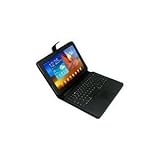 WCI Quality Innovative Wireless Slim 2.0 Bluetooth Keyboard For Samsung Galaxy Tab With Touchpad Mouse - Built In Tablet Padded Protection Cover, Folio Stand