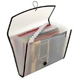 GLW89100 13-Pocket File,w/Elastic Closure,Mesh Pocket on Back,Letter