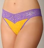 Hanky Panky Louisiana State University Signature Lace Original Rise Thong, One Size, LSU