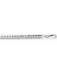 5.5mm White Gold Light Flat Curb Chain 16"