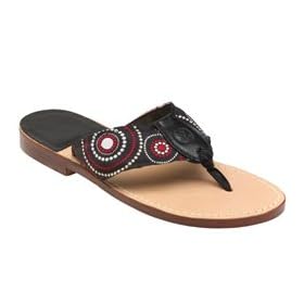 Buy Assorted Woven Ribbon Leather Flip Flop Sandal (COLOR: Brown Pink) by Unknown
