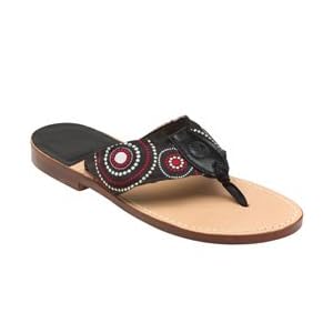 Buy Assorted Woven Ribbon Leather Flip Flop Sandal (COLOR: Brown Pink) by Unknown