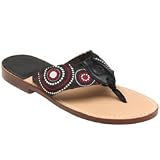 Assorted Woven Ribbon Leather Flip Flops (COLOR: Brown/Pink)