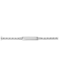 14K Solid White Gold Children Baby Kids ID Mirror Heart Bracelet Free Engraving 6"