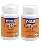 Now Foods CoQ10 50mg Twinpack, 2x50 gels ( Eight Pack)