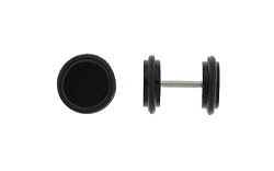 1 Pair Black Acrylic Fake Plugs - 16G Wire - 8mm