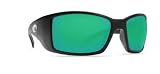 Costa Del Mar Blackfin Sunglasses Black Frame with Green Mirror Lens