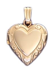 14k Yellow Gold 2 Photo Heart Locket