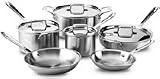 All-Clad d5 Brushed Stainless Steel Cookware Set, 10 piece