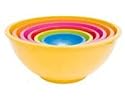 Zak! Designs, Bowl Set, Colorways bowls, 6 Pieces Set Medium, Assorted Rainbow