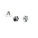 Pair Mini Silver Plated Paw Print Earrings
