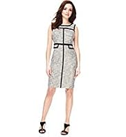 Petite Cotton Rich Textured & Tipped A-Line Dress