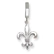 14K White Gold Solid Fleur De Lis TummyToy Belly Ring - JewelryWeb