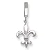 14K White Gold Solid Fleur De Lis TummyToy Belly Ring - JewelryWeb