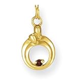 14k Hearts of Promise Created Garnet Birthstone Charm