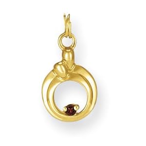 Click here to buy 14k Hearts of Promise Created Garnet Birthstone Charm.