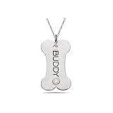 Personalized Dog Bone Pendant in Sterling Silver Ruby Personalized Dog Bone Pendant in Sterling Silver Ruby