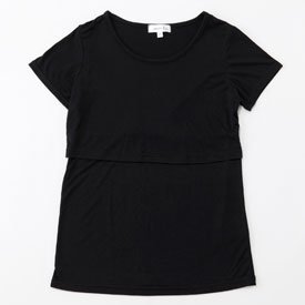 mutti ei（ムッティアイ） ソフトクール天竺授乳インナーTシャツ（ブラック/Mサイズ/吸汗速乾/UVケア加工/母乳育児用授乳服）