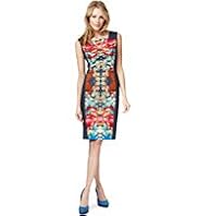 Cotton Rich Colour Block Bali Print Dress