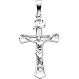 14K White Gold Crucifix Pendant