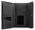 Bosca Nappa Leather Ladies Check Book Clutch Black
