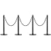 Mr. Chain 96439-4 7 Piece Black Chrome Plated 2-1/5" Stanchions Kit with 2" Heavy Duty Chains