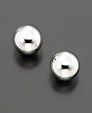 14k White Gold Ball Stud Earrings (8 mm)