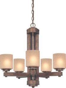 Dolan Designs 2700 5 Light Up Light Chandelier with Harvest Glass, Sienna On Sale