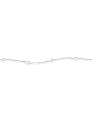 16 + 2 Inch (adjustable) Rhodium Plated Sterling Silver 6 Bezel Set CZ Necklace