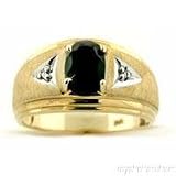 Mens Gold Ring Diamond Onyx 14K Yellow or White Gold Band