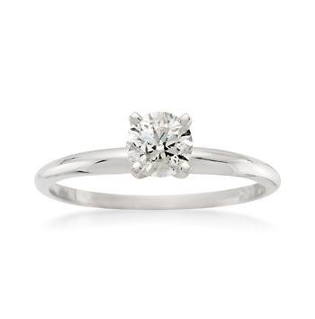 .50 Carat Diamond Solitaire RSVP Engagement Ring In 14kt White Gold