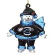 Carolina Panthers 2.75" Crystal Snowman Holiday Tree Ornament - NFL Football