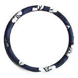 Hawaii Hibiscus Floral Print Steering Wheel Cover - Blue