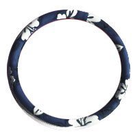 - 	 Hawaii Hibiscus Floral Print Steering Wheel Cover - Blue
