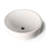 Ticor Full Moon Vessel Porcelain Bathroom Sink W/overflow and Oil Rubbed Bronze Waterfall Faucet Combo